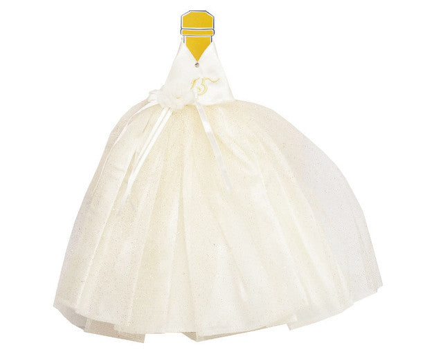 Ivory Glitter Quinceañera Champagne Bottle Dress – Pack of 3