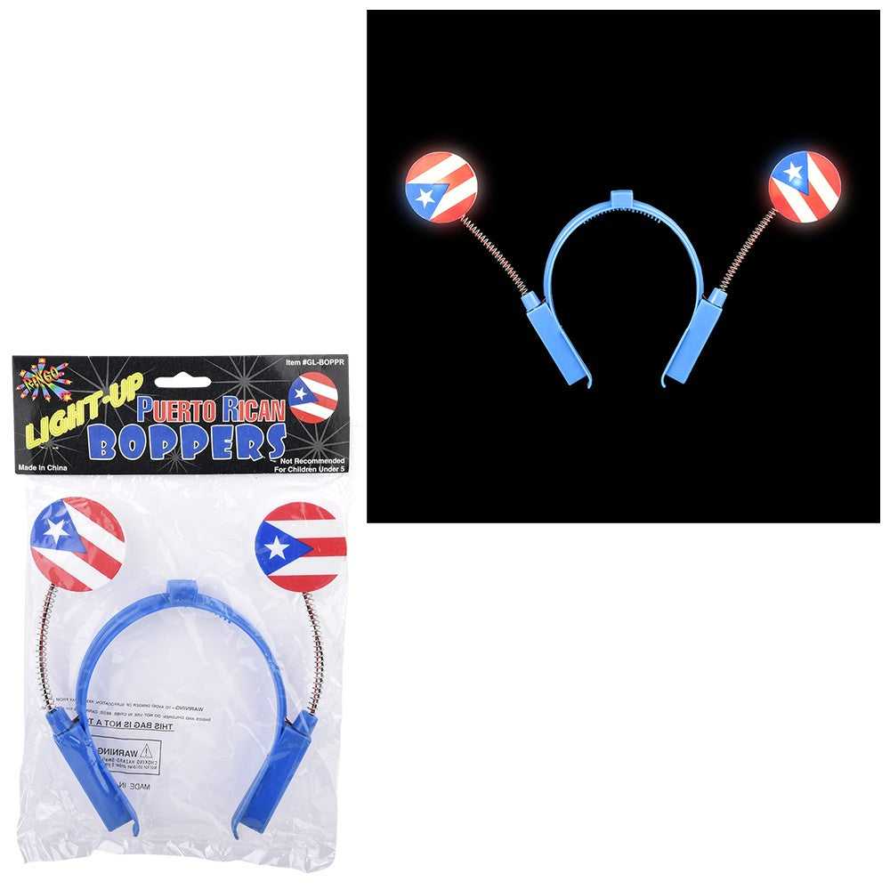 Light-Up Puerto Rican Flag Boppers (1 DZ)