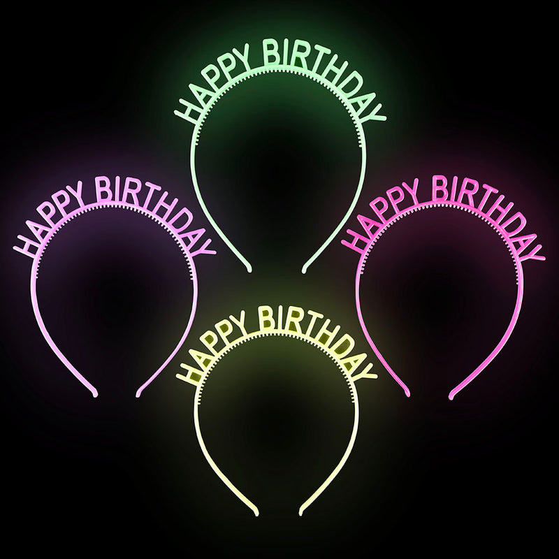 Glow In The Dark Happy Birthday Headband (1 DZ)