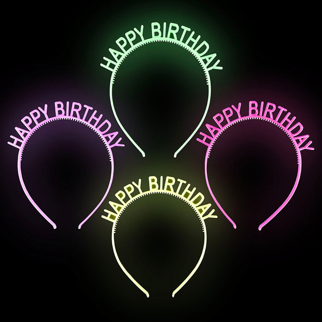 Glow In The Dark Happy Birthday Headband (1 DZ)