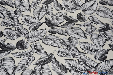 Bohemian Paradise Polyester Fabric - Tropical Banana Leaf Print, 58/60" Width, 3 Colors (1 Yard)