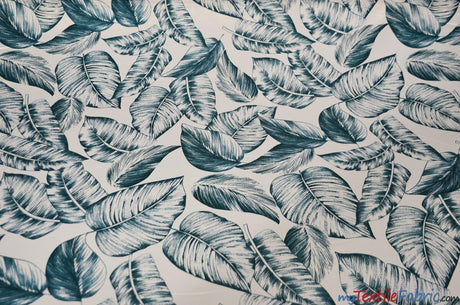 Bohemian Paradise Polyester Fabric - Tropical Banana Leaf Print, 58/60" Width, 3 Colors (1 Yard)