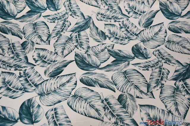 Bohemian Paradise Polyester Fabric - Tropical Banana Leaf Print, 58/60" Width, 3 Colors (1 Yard)