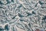 Bohemian Paradise Polyester Fabric - Tropical Banana Leaf Print, 58/60" Width, 3 Colors (1 Yard)