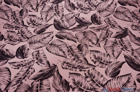 Bohemian Paradise Polyester Fabric - Tropical Banana Leaf Print, 58/60" Width, 3 Colors (1 Yard)