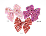 Sequin Beaded Bow 4 x 4