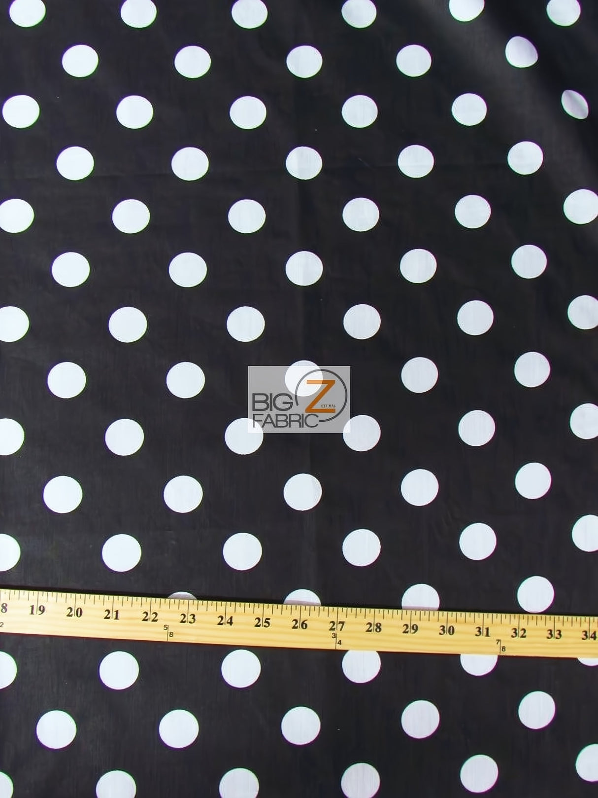 Big Z Fabric Poly Cotton Printed Fabric Big Polka Dots Black White