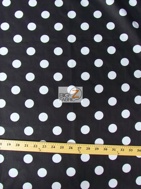 Big Z Fabric Poly Cotton Printed Fabric Big Polka Dots Black White