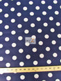 Poly Cotton Printed Fabric Big Polka Dots Navy/White Sold By The Yard