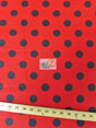 Poly Cotton Printed Fabric Big Polka Dots Red Black