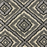 Brandis Fabric Diamond Jacquard Velvet Fabric - Ebony, Linen Look, 57" Width (1 Yard)