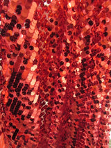 Big Rain Drop 3/8" Sequin Mesh Fabric Red