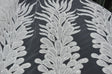 E15170 Polyester Lace Fabric - White Beaded Bridal Embroidery, 50/51" Width (3 Vertical Panels Approx 32-35")
