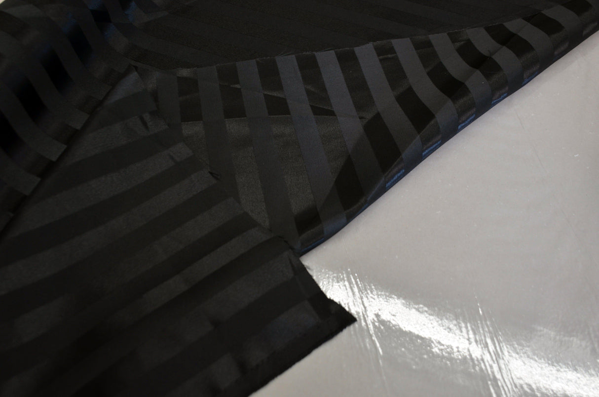 Bridal Satin Stripe Brocade Polyester Fabric - Tone On Tone Stripe, 58/60" Width, 4 Colors Available (1 Yard)