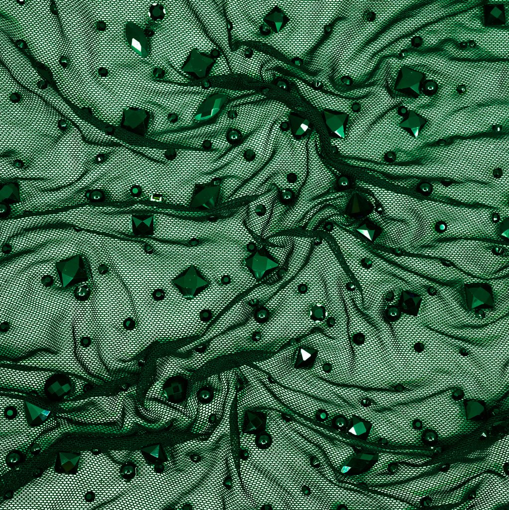 Rhinestone Stretch Mesh Fabric