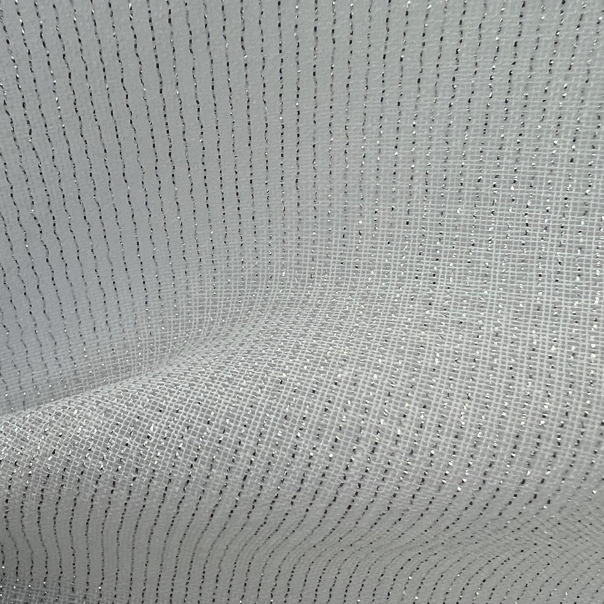 Brina Metallic Sheer Fabric - Metallic Stripes, 110" Width (1 Yard)