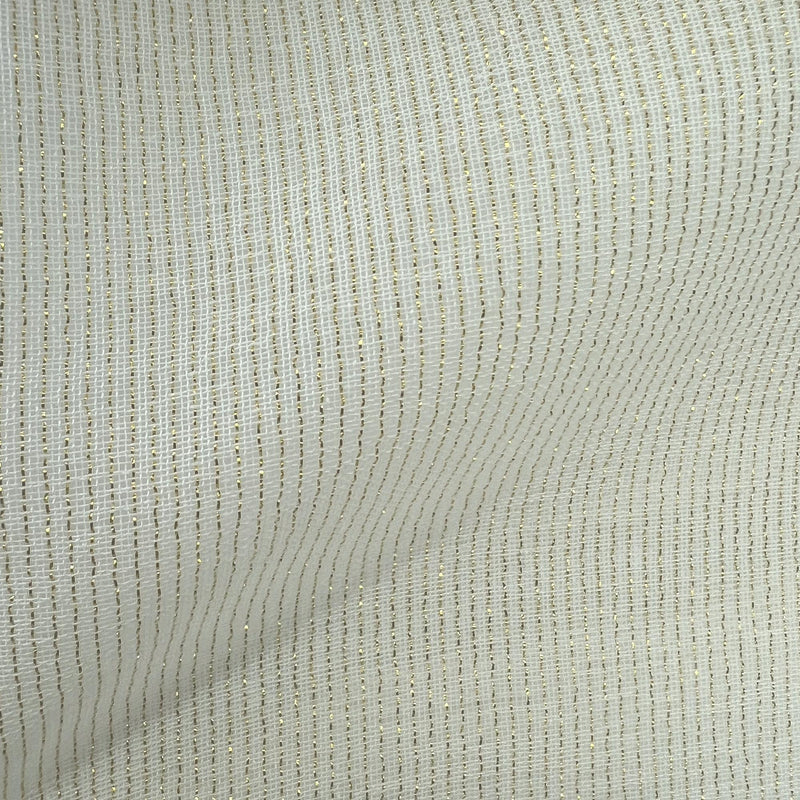 Brina Metallic Sheer Fabric - Metallic Stripes, 110" Width (1 Yard)