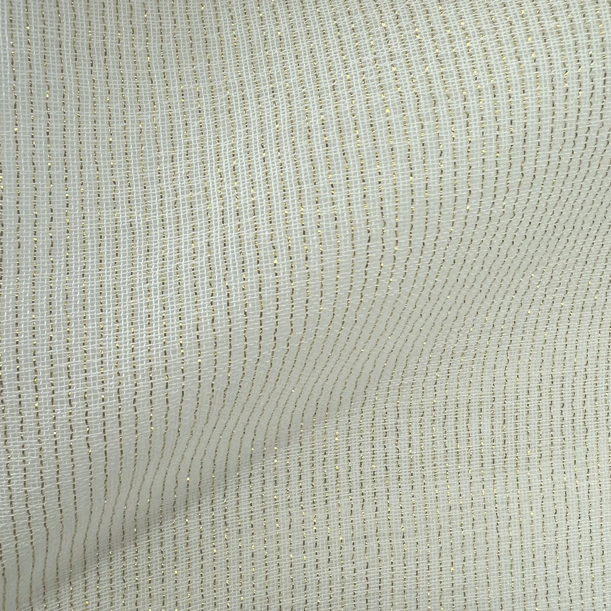 Brina Metallic Sheer Fabric - Metallic Stripes, 110" Width (1 Yard)