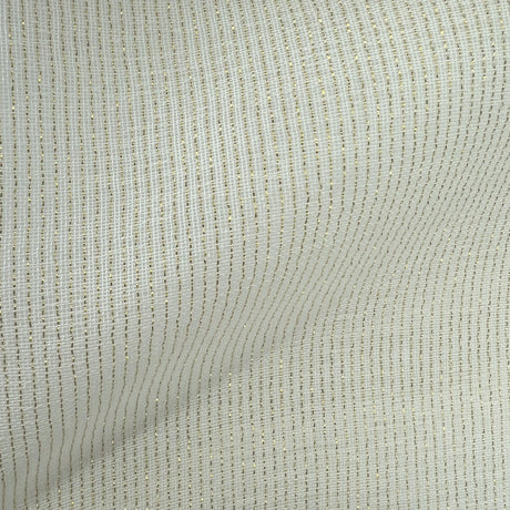 Brina Metallic Sheer Fabric - Metallic Stripes, 110" Width (1 Yard)
