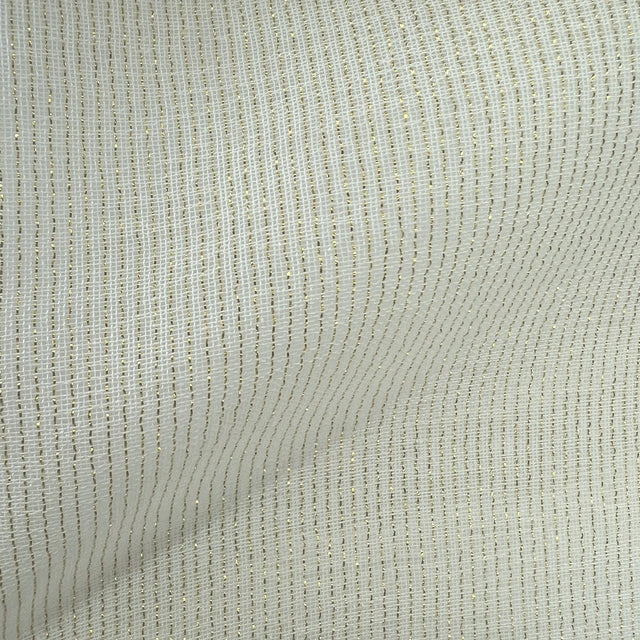 Brina Metallic Sheer Fabric - Metallic Stripes, 110" Width (1 Yard)