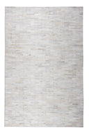 Natural Leather Patchwork Modern Brick Cowhide Area Rug/ Carpet - 100% Real Cowhide Fabric, Brick Patchwork, Beige, Gray, White, 5' X 7', 8' X 10' (1 Rug)