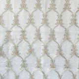 Broadway Fabric - Metallic Damask Sheer Fabric, Brass, 110" Width (1 Yard)