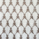 Broadway Fabric - Metallic Damask Sheer Fabric, Brass, 110" Width (1 Yard)