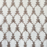Broadway Fabric - Metallic Damask Sheer Fabric, Brass, 110" Width (1 Yard)