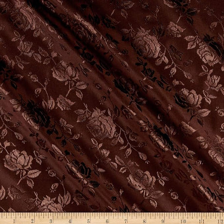 Rose Floral Jacquard Satin Fabric by the Yard 59/60″ Width