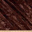 Brown Rose Floral Jacquard Satin Fabric - Brown Rose Floral Jacquard, 60" Width