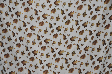 Small Brown Calf Charmeuse Satin Fabric - Brown Calf Print, 58/60" Width (1 Yard)