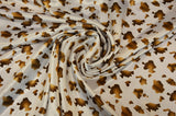 Small Brown Calf Charmeuse Satin Fabric - Brown Calf Print, 58/60" Width (1 Yard)