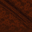 Brown Satin Jacquard Roses Fabric