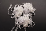 2 3/4" White Satin Rose Flower Pin Boutonniere - Pack of 12 Pin Corsages