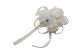 2 3/4" White Satin Rose Flower Pin Boutonniere - Pack of 12 Pin Corsages
