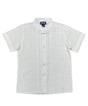 Boys White Diamond Guayabera Cotton Polyester Fabric - White Diamond, Short Sleeve, Embroidered Details, Sizes 4-14 (1 Piece)