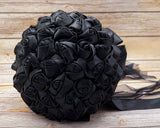 Black Rose Bud Satin Bouquet