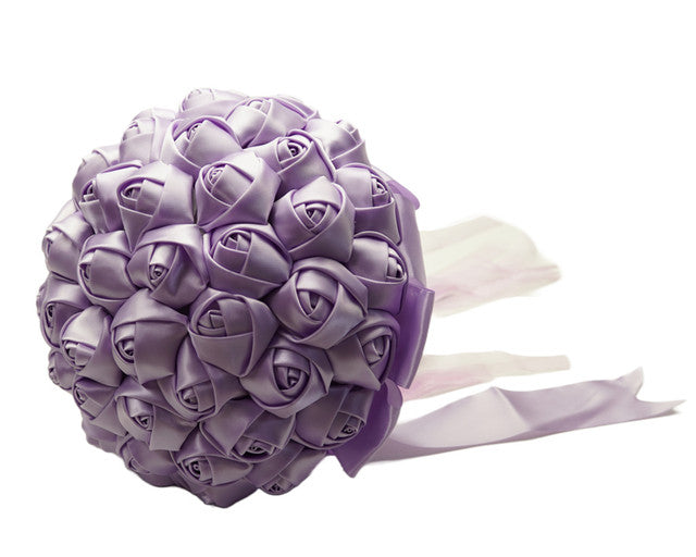 Lavender Rose Bud Satin Bouquet