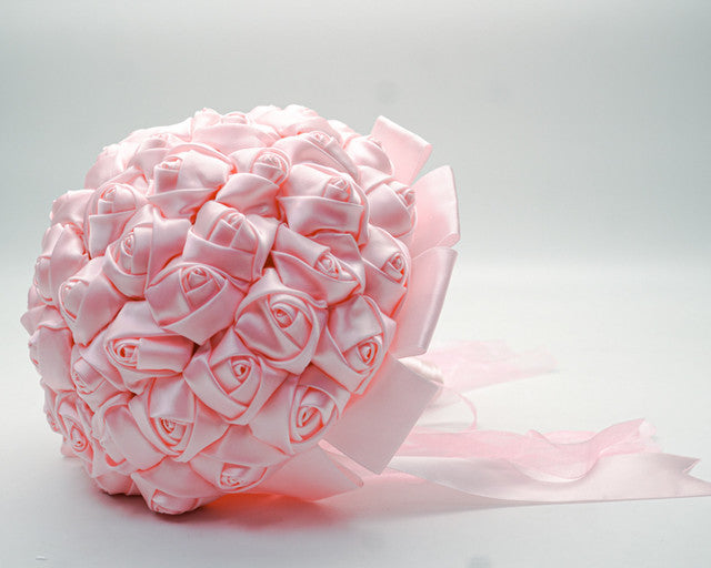 Pink Rose Bud Satin Bouquet