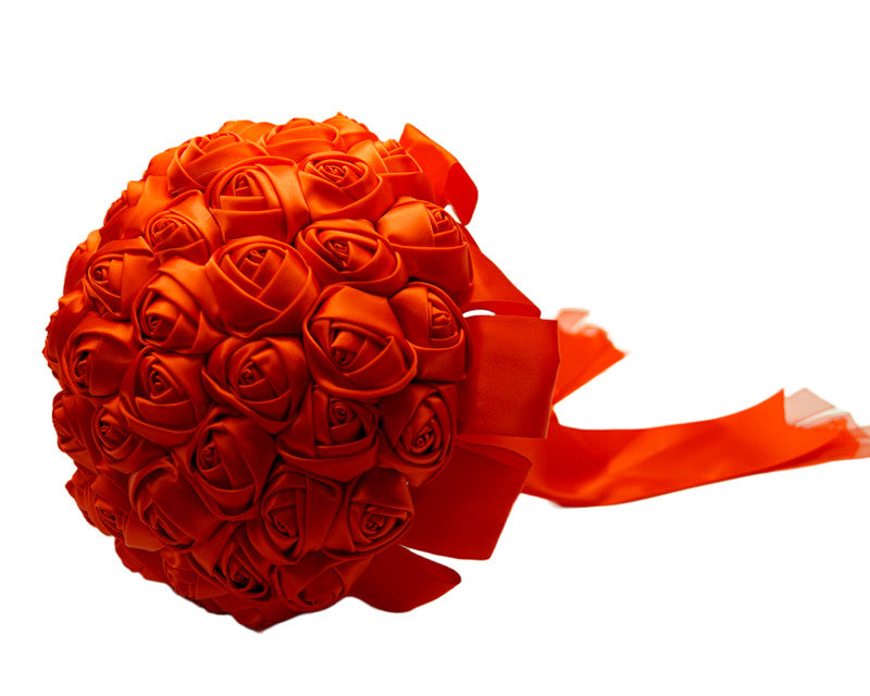 Red Rose Bud Satin Bouquet
