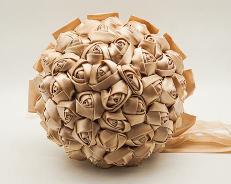 Tan Rose Bud Satin Bouquet