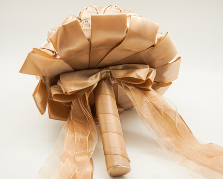 Tan Rose Bud Satin Bouquet