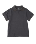 Boys Uniform Polo Shirt Cotton Polyester Fabric - Sky Blue, Pique, Ribbed Collar And Sleeve, Sizes 5-18