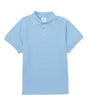 Boys Uniform Polo Shirt Cotton Polyester Fabric - Sky Blue, Pique, Ribbed Collar And Sleeve, Sizes 5-18