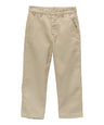 Boy's Uniform Twill Pants - Khaki Flat Front, Adjustable Waist, Zipper Closure (5-16)