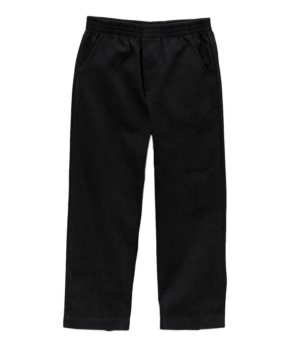 Boy's Grey Uniform All Elastic Waist Pull-On Pants - Grey, School Uniform Bottoms (4-12)