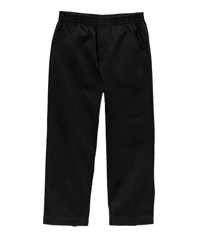 Boy's Black Uniform All Elastic Waist Pull-On Pants - Black, All Elastic Waist, Sizes 4-12 (1 Pair)