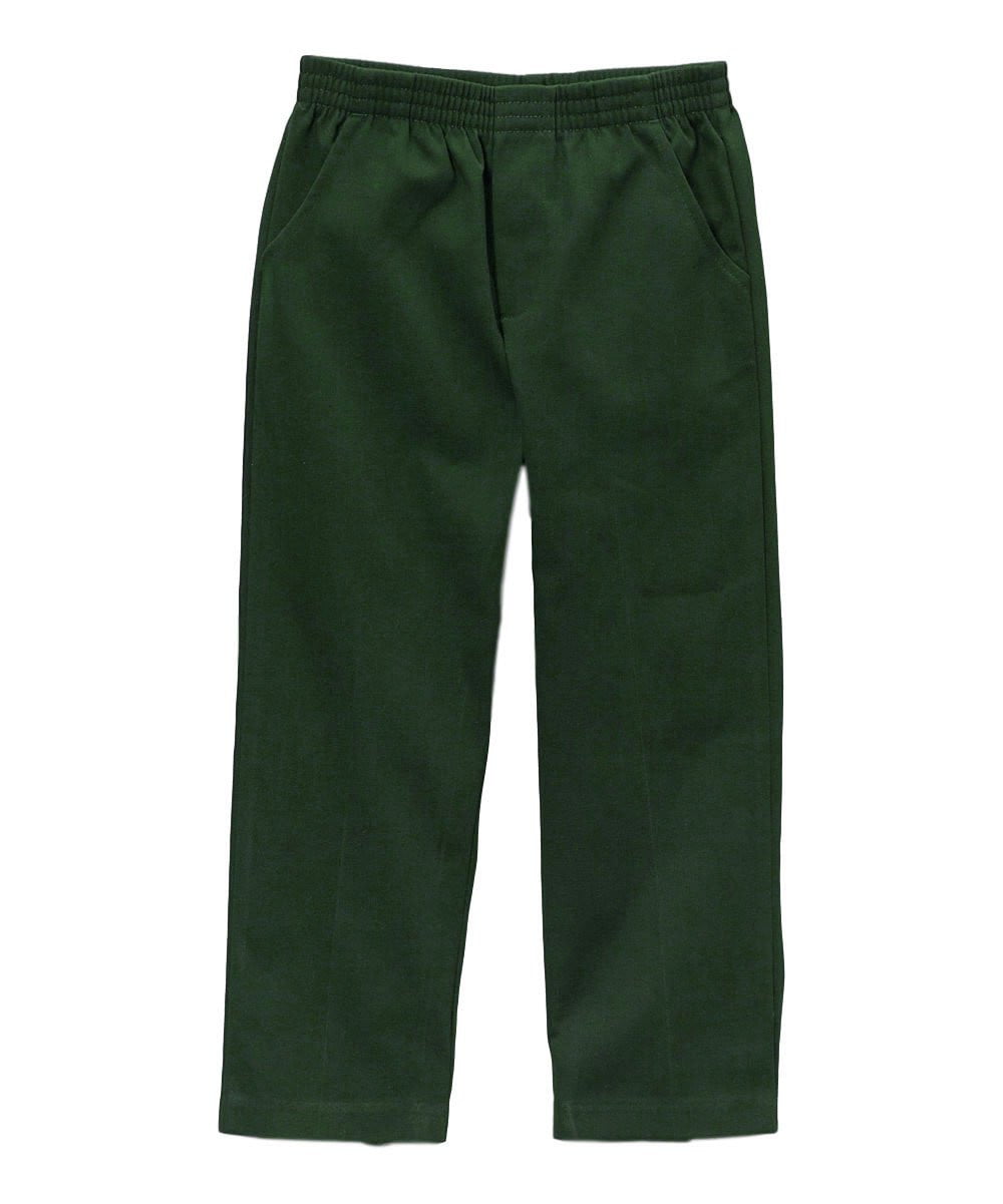 Boy's Khaki Uniform All Elastic Waist Pull-On Pants - Khaki, All Elastic Waist, Sizes 4-12 (1 Pair)