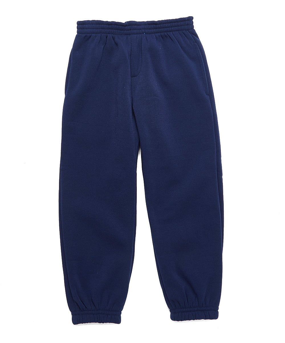 Fleece Sweatpants Fleece Fabric - Black, Burgundy, Navy, D.Grey, L.Grey, Solid, 4/5-16 (1 Pair)