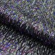Beaded Sequin Stretch Mesh Fabric Irid Black